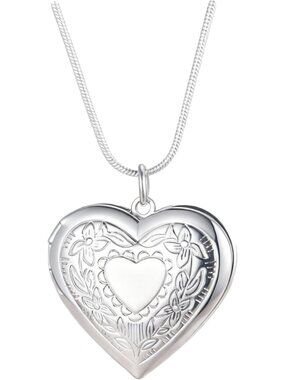 Women's Heart 925 Sterling Silver Treble Clef Music Note CZ Pendant Necklace